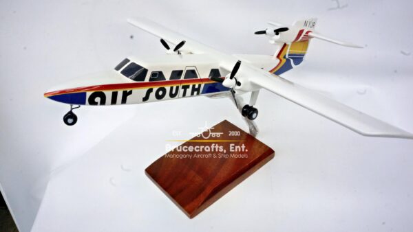 Model of Britten-Norman Trislander Air South with detailed craftsmanship.